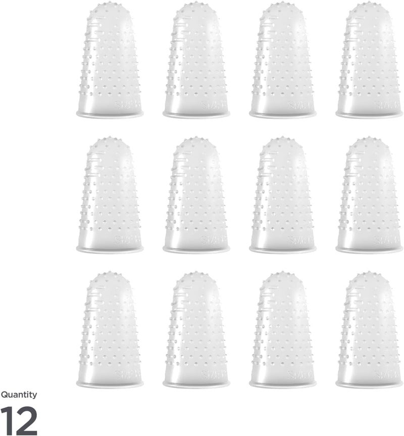 Sortkwik Lee Micro Gel Fingertips - Extra Large Size 13, 0.75" Diameter for Easier Paper Handling, Paper Cut Prevention, and Handling Hot Glue, Clear and Durable Fingertips, 12 Finger Protectors - Image 3